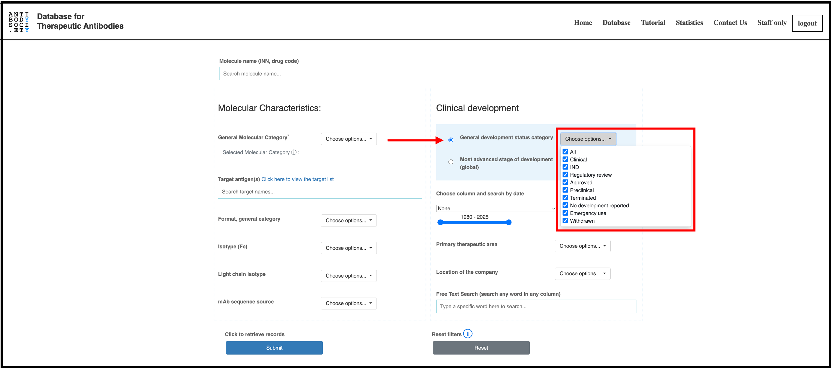 Quick search options 24